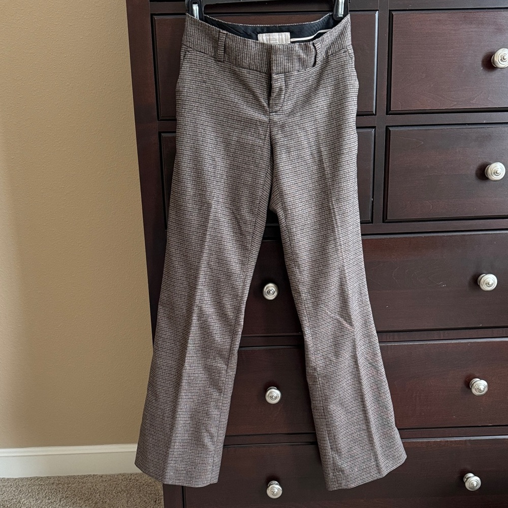 Banana Republic Brown Gray Plaid Dress Pants Petite 00